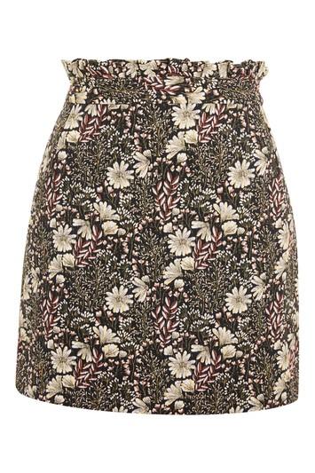 Topshop Petite Tapestry High Waisted Frill Mini Skirt