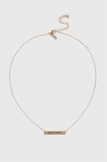 Topshop Swipe Right Bar Necklace