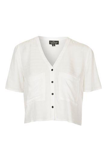 Topshop Petite Casual Short Sleeve Blouse