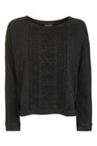 Topshop Embroidered Crew Sweat Top