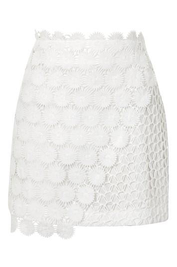 Topshop Wrap Lace Mini Skirt