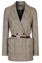 Topshop Belted Check Suit Jacket