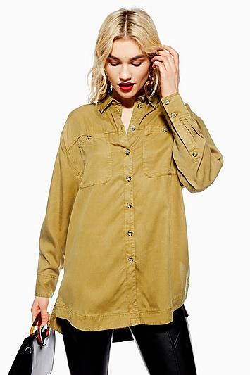 Topshop Oversized Long Sleeve Shirt