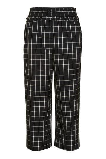 Topshop Check Cropped Wide Leg Pants