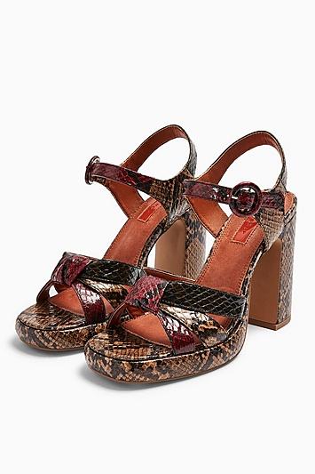 Topshop Ripple Snake Print Platform Shoes