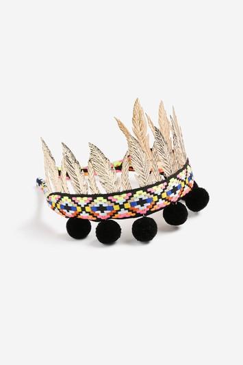 Topshop Leaf And Pom Pom Headband