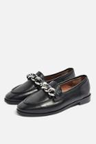 Topshop Koppa Leather Chain Loafers