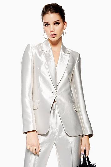 Topshop Petite Satin Suit Jacket