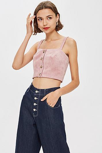 Topshop Corduroy Cropped Bralet