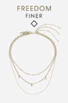 Topshop *freedom Finer Spike Multirow Necklace