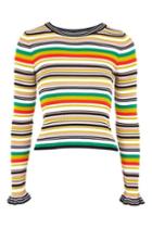 Topshop Hyper Stripe Knitted Crop Jumper
