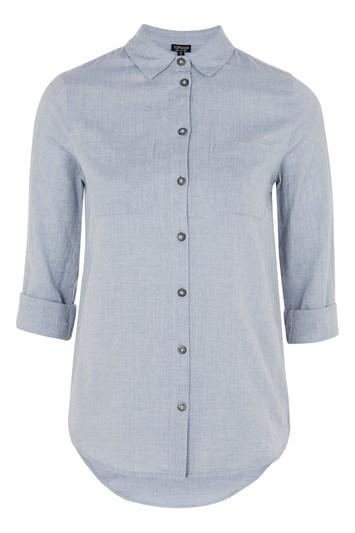 Topshop Vine Floral Embroidered Shirt