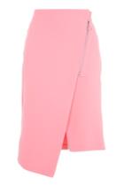 Topshop Asymmetric Zip Midi Skirt