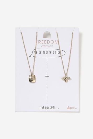 Topshop Honey And Bee Multipack Necklace