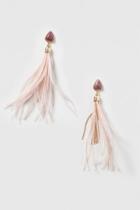 Topshop Semi-precious And Feather Drop Earrings
