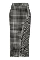 Topshop Cutabout Check Midi Skirt