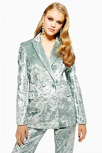 Topshop Petite Bonded Velvet Jacket