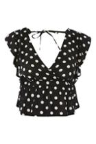 Topshop Polka Dot Ruffle Sun Top