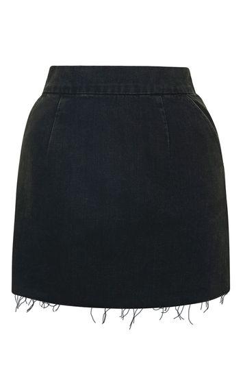 Topshop Moto Clean Denim A-line Skirt