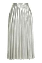 Topshop Tall Metallic Pleat Skirt