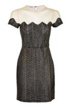 Topshop *rosalia Black Faux Leather Dress By Wydlr