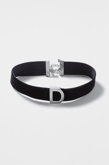 Topshop Velvet 'd' Initial Choker