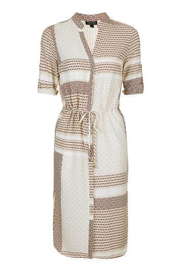 Topshop Tile Print Shirt Dress