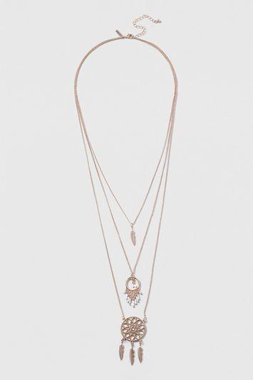 Topshop Dream Catcher Multirow Necklace