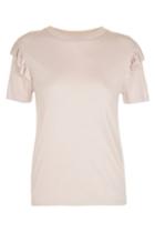 Topshop Petite Double Frill Sleeve T-shirt