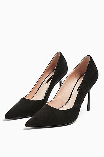 Topshop Georgia Black Pointed Court Shoes