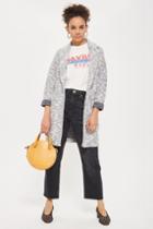 Topshop Brushed Back Jersey Coat