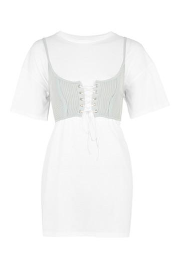 Topshop Corset T-shirt Tunic
