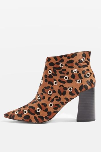 Topshop Hip Leopard Ankle Boots
