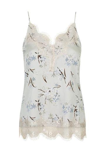 Topshop Floral Lace Trim Cami
