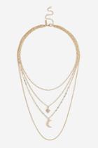 Topshop *star And Moon Multirow Necklace