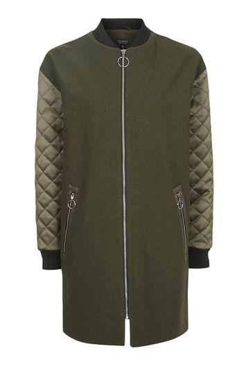 Topshop Quilted Sleeve Urban Coat