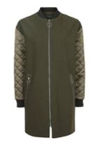 Topshop Quilted Sleeve Urban Coat