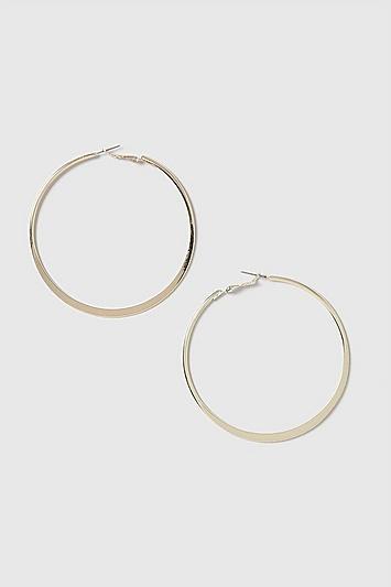 Topshop Gold Flat Hoop Earrings