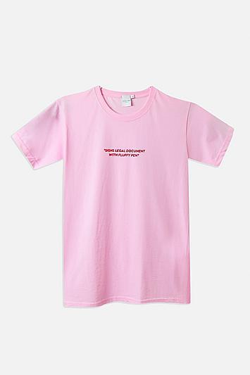Topshop *'signs Legal Document' Slogan T-shirt By Skinnydip