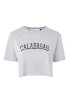 Topshop 'calabasas' Slogan Crop T-shirt By Tee & Cake