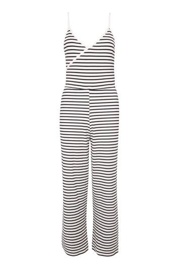 Topshop Stripe Wrap Jumpsuit