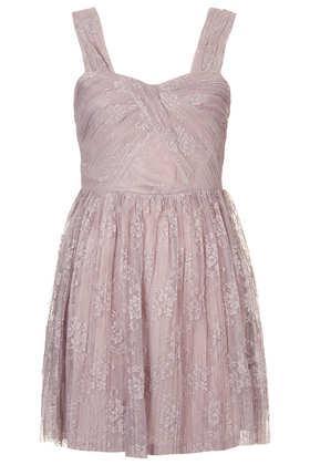 Topshop Lace Pleated Dress