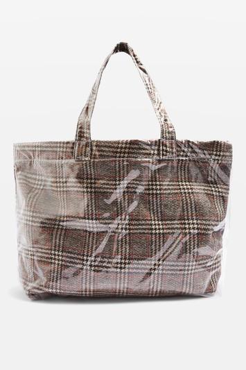 Topshop Sally Check Shopper Bag