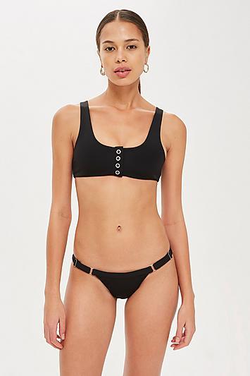 Topshop Button Front Bikini Top