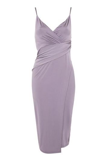 Topshop Slinky Wrap Over Midi Dress
