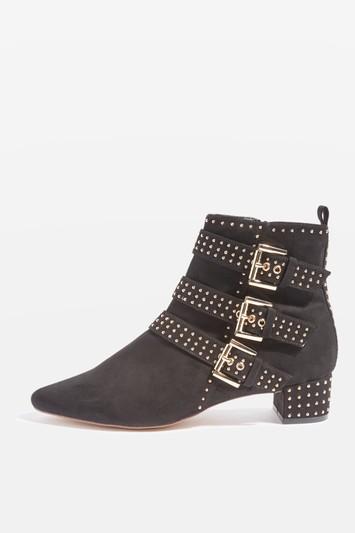 Topshop Kobble Stud Strap Ankle Boots