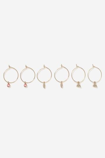 Topshop Charm Drop Hoop Earrings Pack