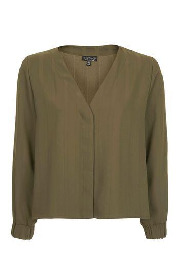 Topshop Ruched Cuff Blouse
