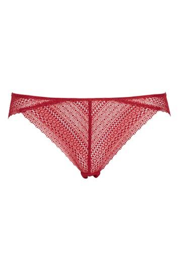 Topshop Red Lace Brazilian Knickers
