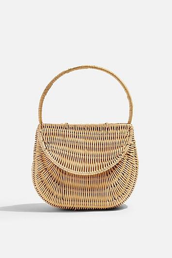 Topshop Split Wicker Straw Mini Grab Bag